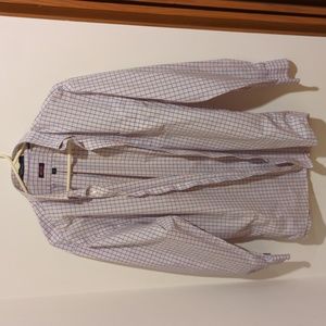 Overton Medium Mens pink and blue dress shirt